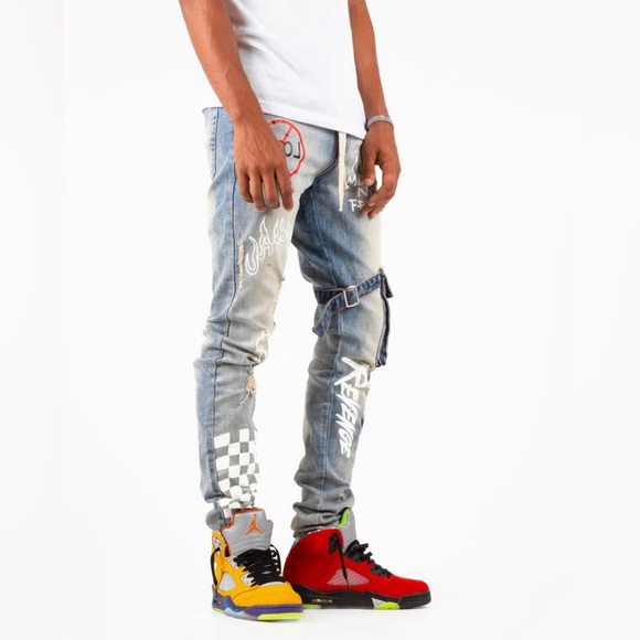 THRT DENIM CARGO REVENGE 2.0 Lightwash Skinny Jeans - Picture 3 of 5